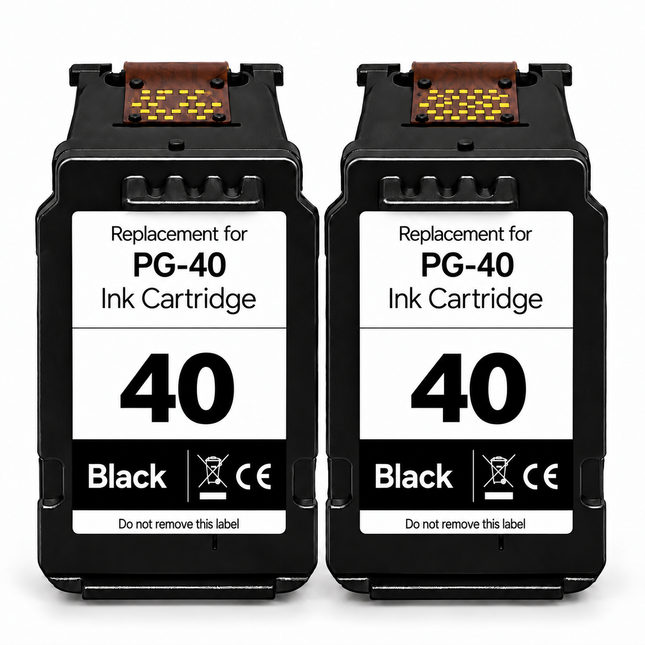 Canon PG-40 Remanufactured Black Ink Cartridges – Twin Pack — 2 × PG-40 Black