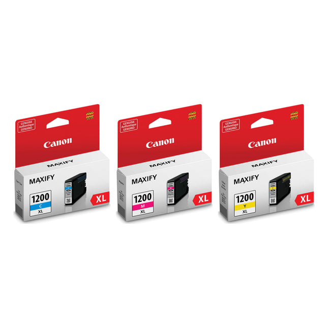 Canon PGI-1200XL Original Ink Cartridge Combo – High Yield Cyan, Magenta & Yellow, 3-Pack