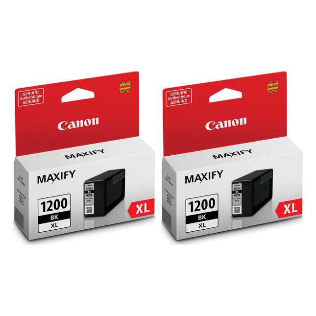 Canon PGI-1200XLBK Original Pigment Black Ink Cartridges – High Yield Twin Pack
