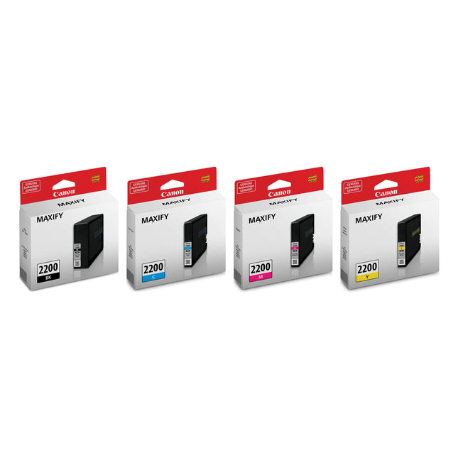 Canon PGI-2200 Original Ink Cartridge Combo – Black, Cyan, Magenta & Yellow, 4-Pack