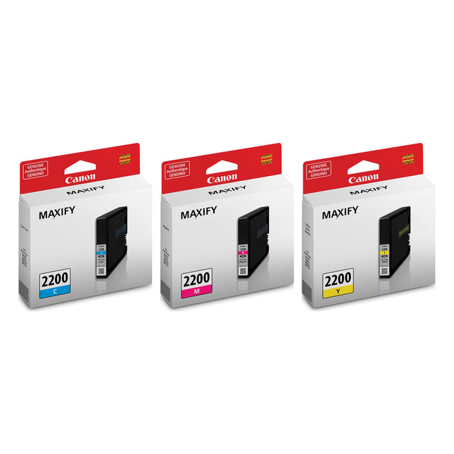 Canon PGI-2200 Original Ink Cartridge Combo – Cyan, Magenta & Yellow, 3-Pack