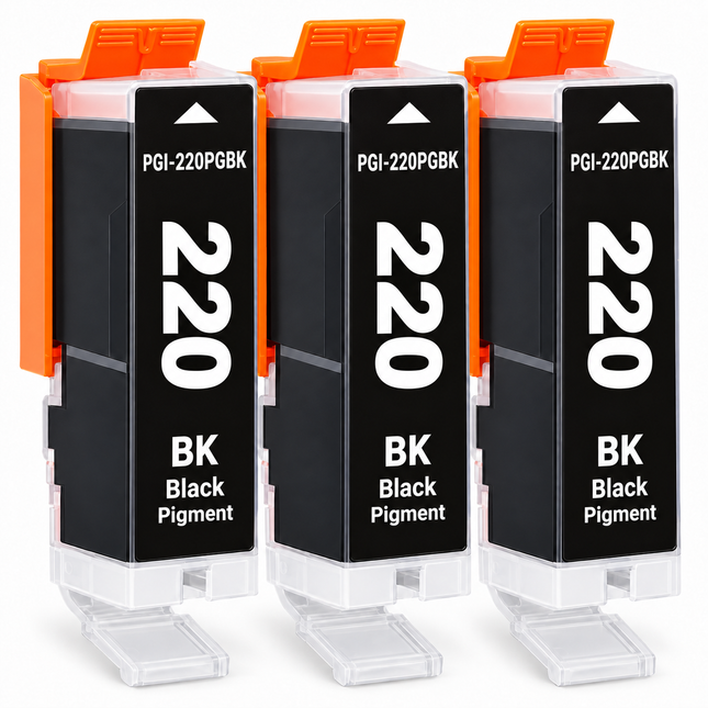 Canon PGI-220PGBK Compatible Pigment Black Ink Cartridges – 3-Pack