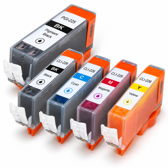 Canon PGI-225 / CLI-226 Compatible Ink Cartridge Combo – Pigment Black, Black, Cyan, Magenta & Yellow, 5-Pack