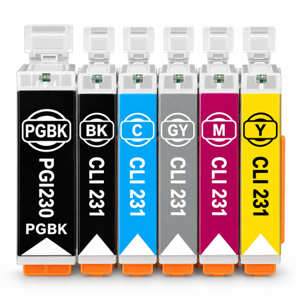 Canon PGI-230 / CLI-231 Compatible Ink Cartridge Combo – Full Set with Grey, 6-Pack