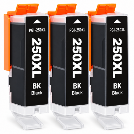 Canon PGI-250XL Compatible Pigment Black Ink Cartridges – High Yield 3-Pack — 3 × PGI-250XL Black
