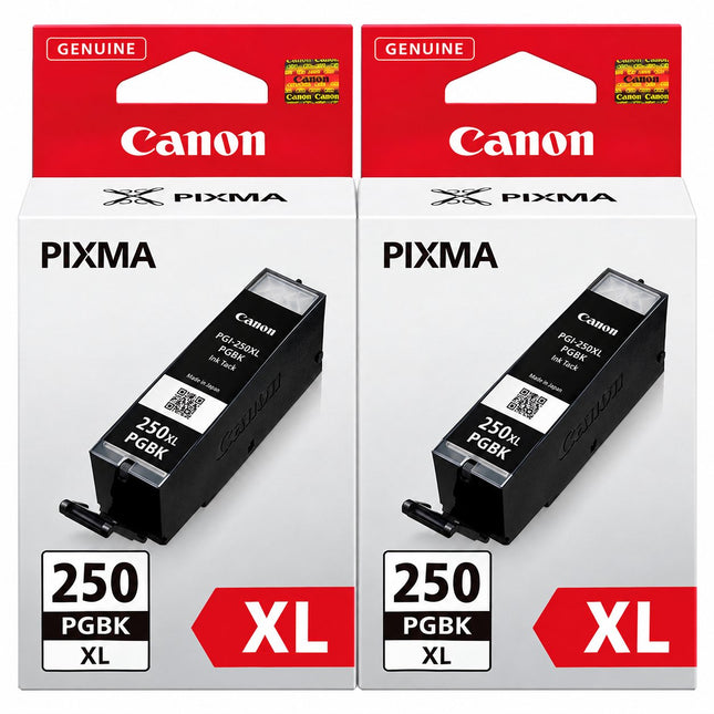 Canon PGI-250XL Original Pigment Black Ink Cartridges – High Yield Twin Pack