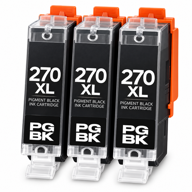 Canon PGI-270XL Compatible Pigment Black Ink Cartridges – High Yield 3-Pack — 3 × PGI-270XL Pigment Black
