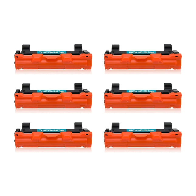 Brother TN1030 Compatible Black Toner Cartridge Standard Yield – 6 Pack