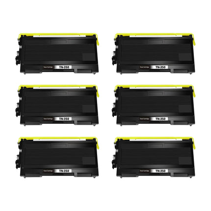 Brother TN350 Compatible Black Toner Cartridge Standard Yield – 6 Pack