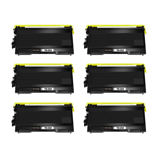 Brother TN350 Compatible Black Toner Cartridge Standard Yield – 6 Pack