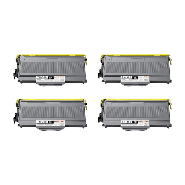 Brother TN360 Compatible Black Toner Cartridge High Yield – 4 Pack