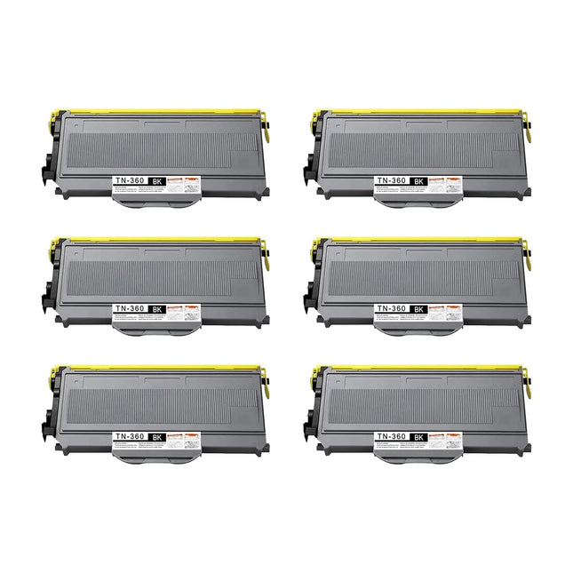 Brother TN360 Compatible Black Toner Cartridge High Yield – 6 Pack