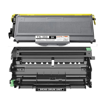Brother TN360 Toner DR360 Drum Compatible Combo