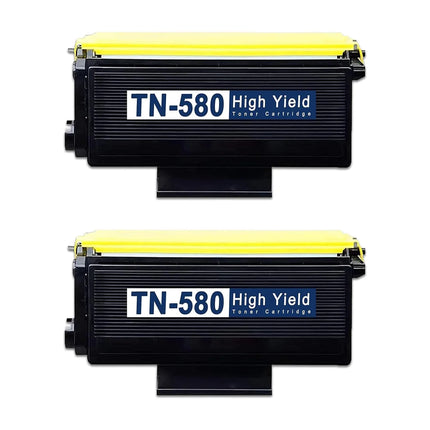 Brother TN580 Compatible Black Toner Cartridge High Yield – 2 Pack