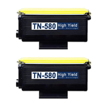 Brother TN580 Compatible Black Toner Cartridge High Yield – 2 Pack