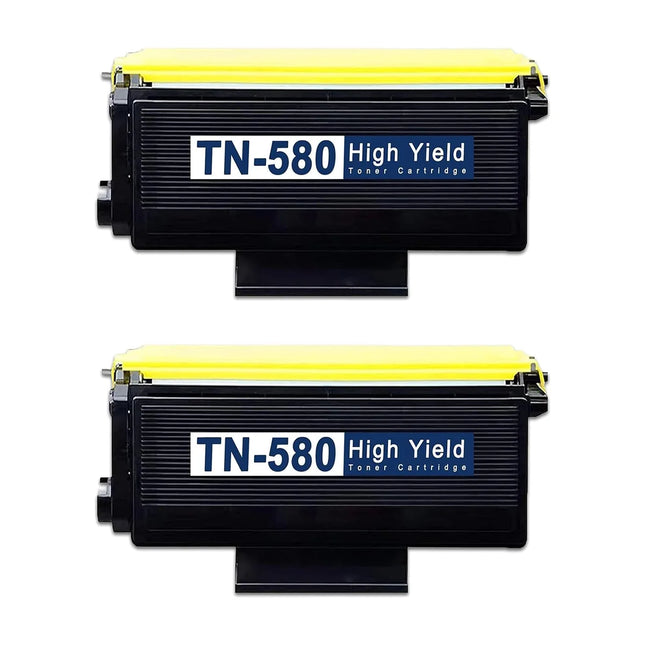 Brother TN580 Compatible Black Toner Cartridge High Yield – 2 Pack