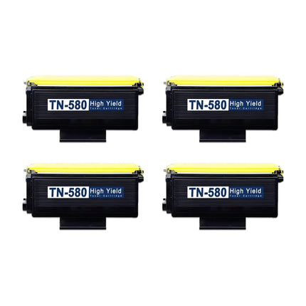 Brother TN580 Compatible Black Toner Cartridge High Yield – 4 Pack