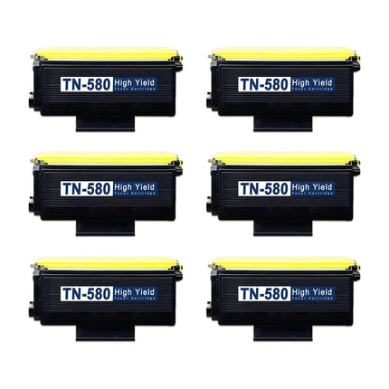 Brother TN580 Compatible Black Toner Cartridge High Yield – 6 Pack