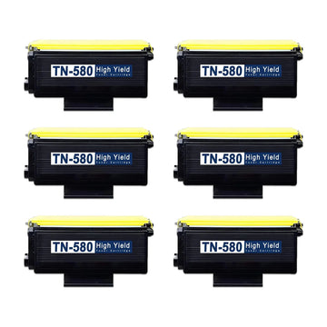 Brother TN580 Compatible Black Toner Cartridge High Yield – 6 Pack