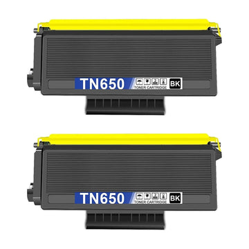 Brother TN650 Compatible Black Toner Cartridge High Yield – 2 Pack