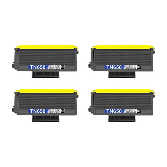 Brother TN650 Compatible Black Toner Cartridge High Yield – 4 Pack