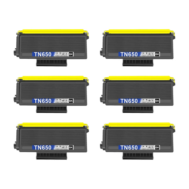 Brother TN650 Compatible Black Toner Cartridge High Yield – 6 Pack