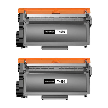 Brother TN660 Compatible Black Toner Cartridge High Yield – 2 Pack