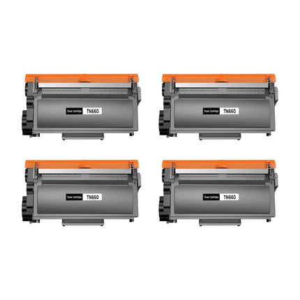 Brother TN660 Compatible Black Toner Cartridge High Yield – 4 Pack