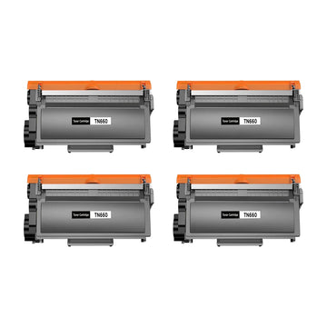 Brother TN660 Compatible Black Toner Cartridge High Yield – 4 Pack