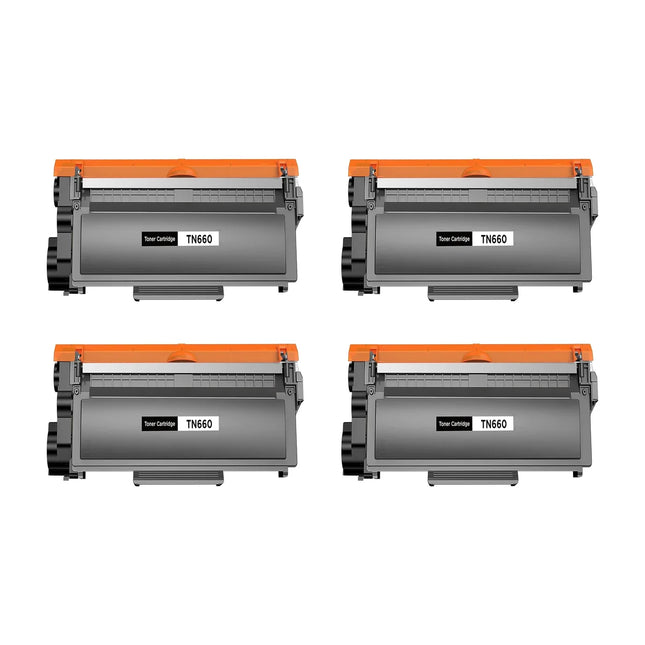 Brother TN660 Compatible Black Toner Cartridge High Yield – 4 Pack