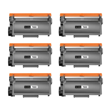 Brother TN660 Compatible Black Toner Cartridge High Yield – 6 Pack