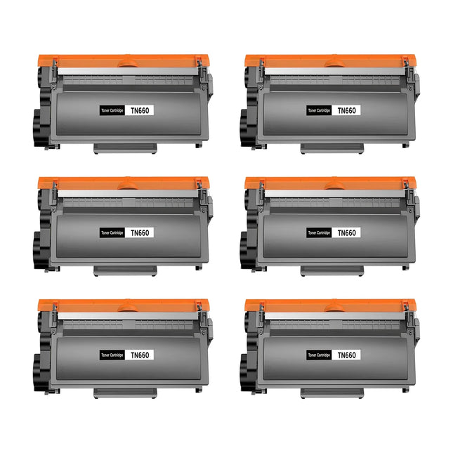 Brother TN660 Compatible Black Toner Cartridge High Yield – 6 Pack