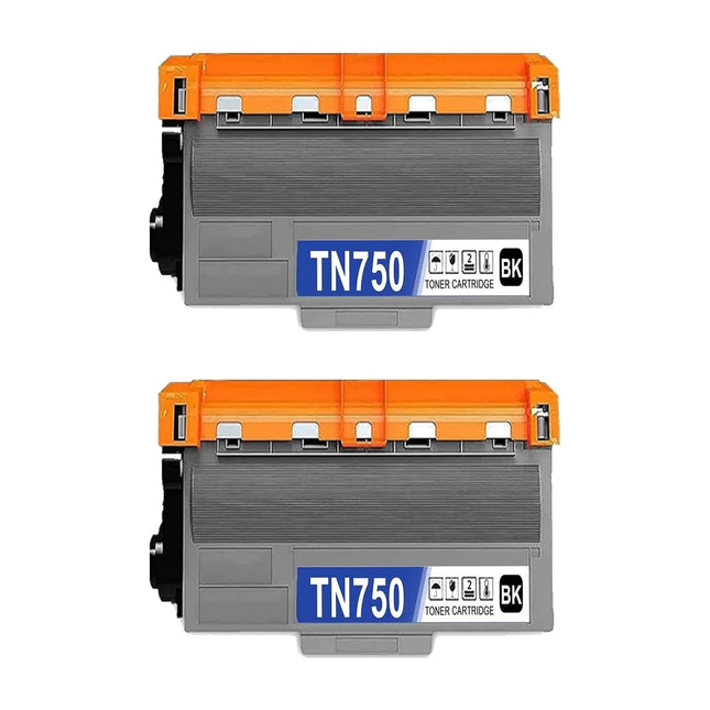 Brother TN750 Compatible Black Toner Cartridge High Yield – 2 Pack
