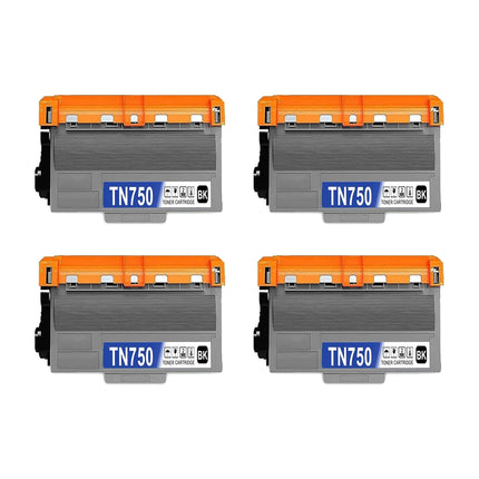 Brother TN750 Compatible Black Toner Cartridge High Yield – 4 Pack