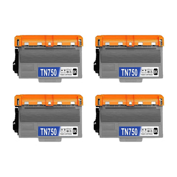 Brother TN750 Compatible Black Toner Cartridge High Yield – 4 Pack