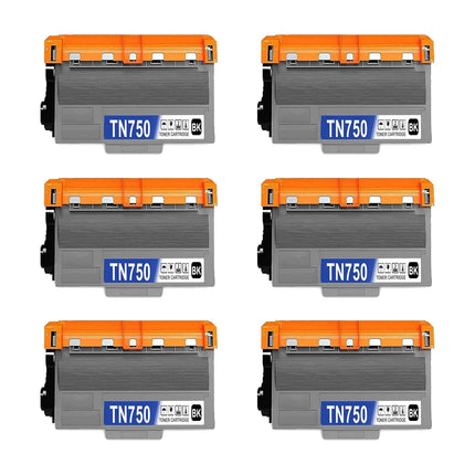 Brother TN750 Compatible Black Toner Cartridge High Yield – 6 Pack