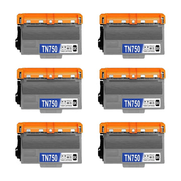 Brother TN750 Compatible Black Toner Cartridge High Yield – 6 Pack