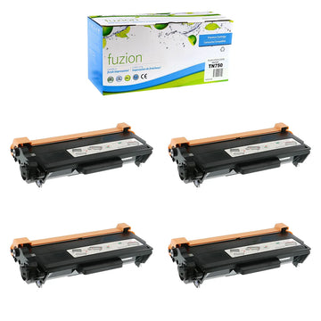 Compatible Brother TN750 High-Yield Black Toner Cartridges – Fuzion, 4-Pack