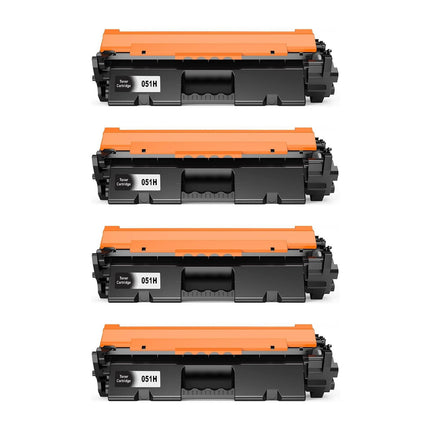 Canon 051H Compatible Black Toner Cartridge, 2169C001, High Yield, 4 Pack