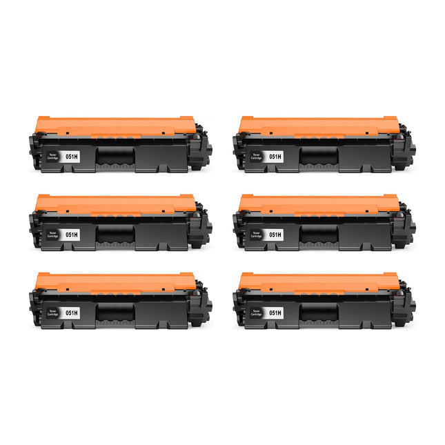 Canon 051H Compatible Black Toner Cartridge, 2169C001, High Yield, 6 Pack