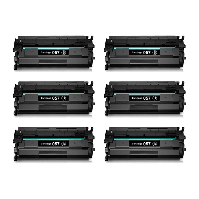 Canon 057 Compatible Black Toner Cartridge, 3009C001, 6 Pack