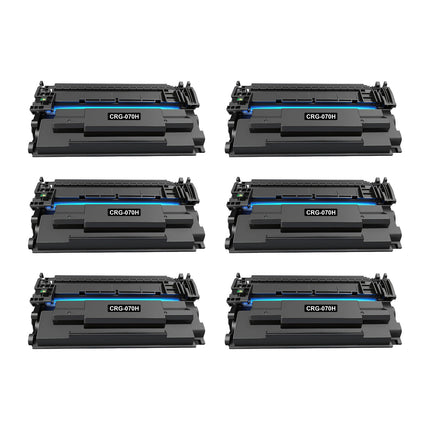 Canon 070H Compatible Black Toner Cartridge, 5650C001, High Yield, 6 Pack