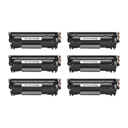 Canon 104 Compatible Black Toner Cartridge, 0263B001AA, 6 Pack