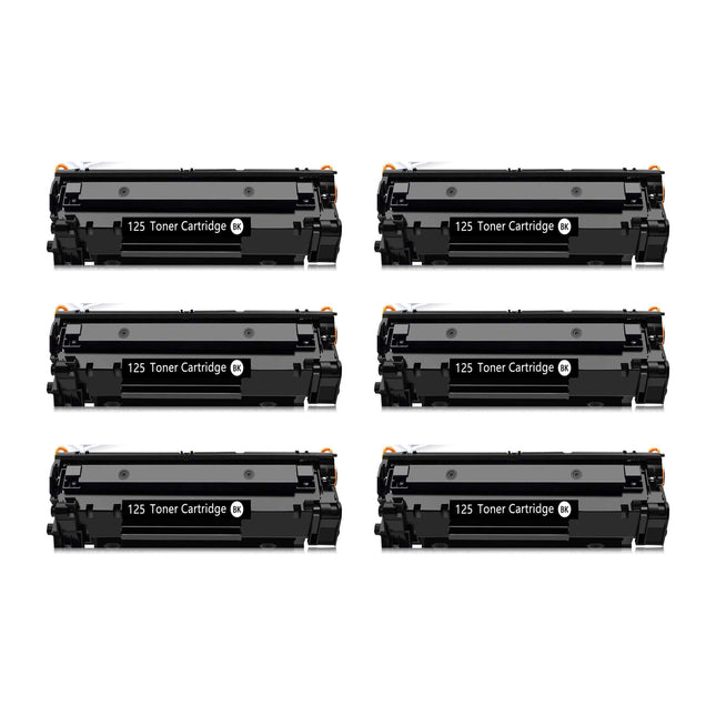 Canon 125 Compatible Black Toner Cartridge, 3484B001AA, 6 Pack