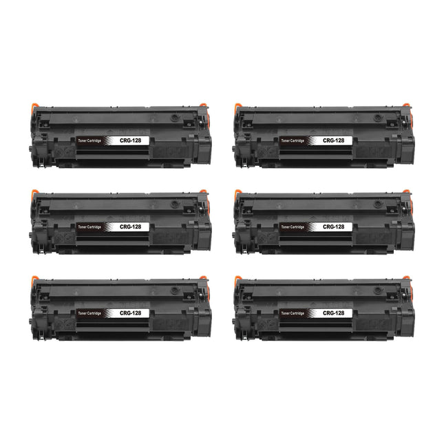 Canon 128 Compatible Black Toner Cartridge, 3500B001AA, 6 Pack