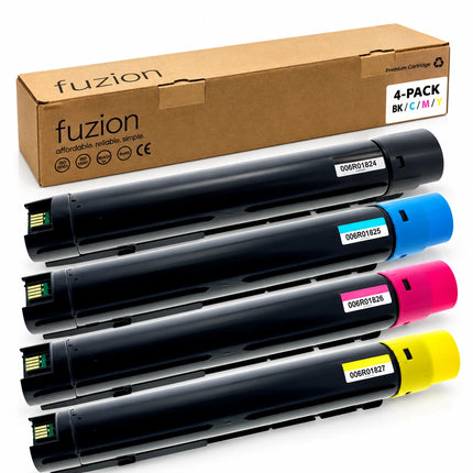 Fuzion Xerox 006R01824 006R01825 006R01826 006R01827 toner 4-pack with black cyan magenta and yellow cartridges