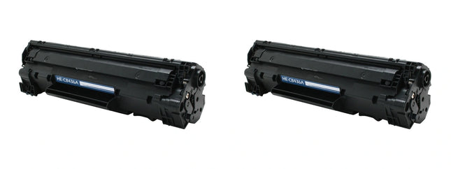 HP 36A CB436A Compatible Black Toner Cartridge, 2 Pack – cartridge only, without packaging