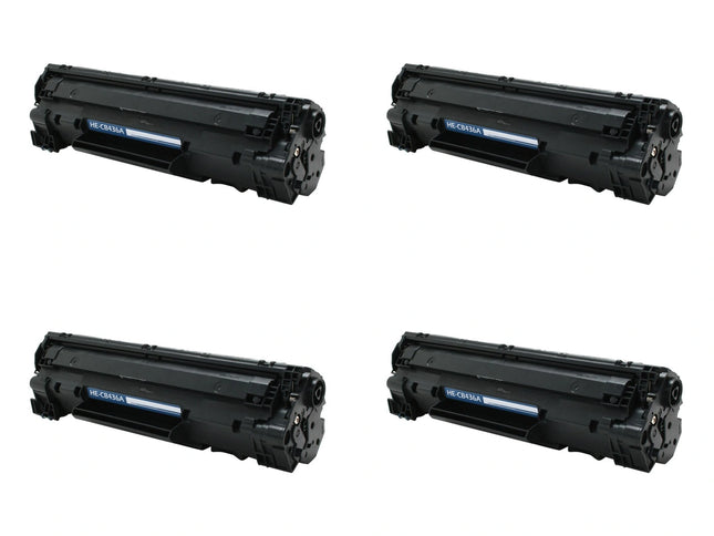 HP 36A CB436A Compatible Black Toner Cartridge, 4 Pack – cartridge only, without packaging