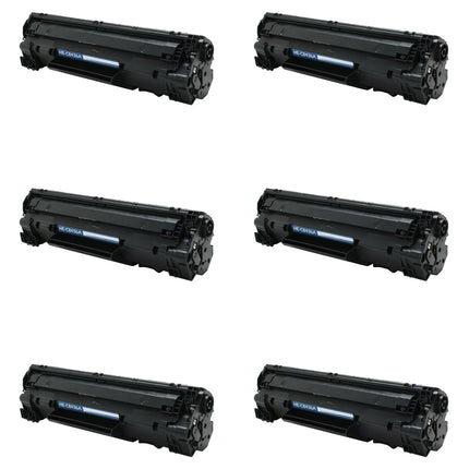 HP 36A CB436A Compatible Black Toner Cartridge, 6 Pack – cartridge only, without packaging