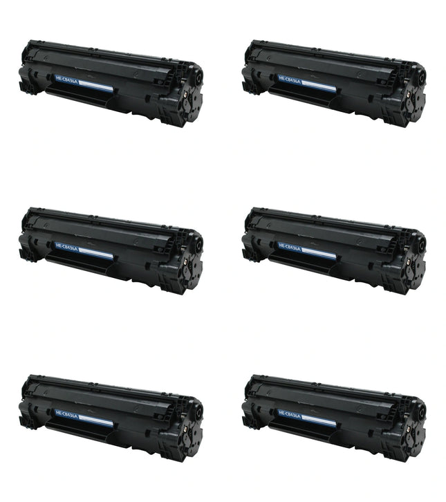 HP 36A CB436A Compatible Black Toner Cartridge, 6 Pack – cartridge only, without packaging